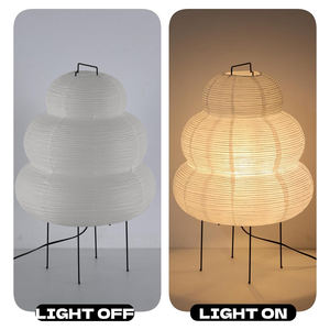 Lampe de bureau en papier de riz japonais, style européen/américain, lampe de <span class=keywords><strong>table</strong></span>, lampe de nuit en papier de riz, lampe de chevet à intensité variable, design décoratif pour salon - Product Image 4