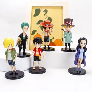 6 pieces/set Anime Luffy Character Model Decoration Collection Toy Action Figure