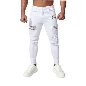 Vêtements décontractés légers pour hommes en mélange coton/polyester de haute qualité, effet moustache, délavé aux enzymes, coupe slim, style streetwear, vente en gros - Product Image 2