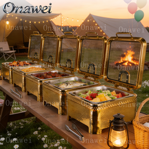 Onawei - Calentadores de Comida de Acero Inoxidable para Bodas, Estilo Buffet, para Catering, Juego de Platos para Servir - Product Image 2