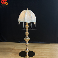 Lampe de table à pompons SMS Luxury Burgundy, rechargeable, en métal doré, pour centre de table de mariage, banquet, événement, décoration de salle à manger