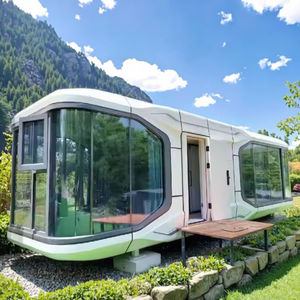 Casa de cápsula de cabina prefabricada con marco de acero modular de lujo para talleres al aire libre Parques-para diseño gráfico Construcción <span class=keywords><strong>Inmobiliaria</strong></span> - Product Image 4