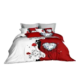 European luxury cotton wedding duvet cover set quilt bed set