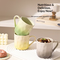 Tasse en céramique haut de gamme style nordique dégradé, tasse à café pour petit-déjeuner pour couple, tasse à boire pour fille, usage domestique