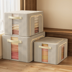 Trẻ Em Lưu Trữ Hộp Tủ Quần Áo Màu Thép Khung Hỗ Trợ Phòng Ngủ Tủ Quần Áo Organizer Comforter Quần Áo Lưu Trữ Hộ Gia Đình Sử Dụng - Product Image 6