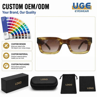 Lunettes de soleil carrées en acétate faites à la main, unisexes, style rétro vintage des années 90, petite monture, UV400, polarisées, lunettes de soleil tendance pour la plage et les voyages