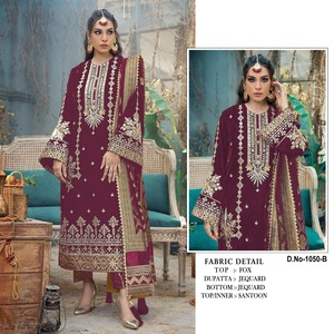 Nouvelle collection de costumes Salwar pakistanais en georgette semi-cousue avec broderie et paillettes disponibles à un prix de gros abordable - Product Image 5