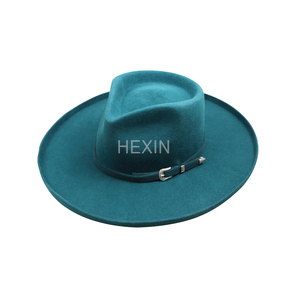 Chapeau Fedora à <span class=keywords><strong>large</strong></span> bord en <span class=keywords><strong>feutre</strong></span> de laine pure, unisexe, avec ruban réglable, idéal pour l'extérieur – Vente directe usine - Product Image 2