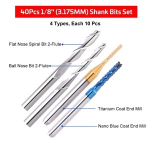 Lingyue 40Pcs End Mills <span class=keywords><strong>CNC</strong></span> <span class=keywords><strong>Router</strong></span> Bits 0.8 ~ 3Mm Shank <span class=keywords><strong>CNC</strong></span> Cutter Phay Khắc <span class=keywords><strong>Bit</strong></span> Thiết Lập 3018 <span class=keywords><strong>CNC</strong></span> <span class=keywords><strong>Router</strong></span> End Mill - Product Image 2