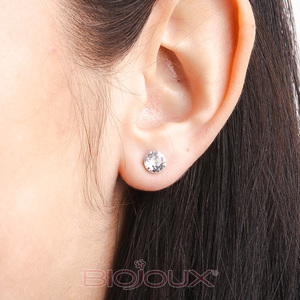 Biojoux Marque BJT3060-Boucles d'oreilles en cristal Swarovski 6mm 2025 Bijoux Boucles d'oreilles hypoallergéniques en zircon fin - Product Image 4