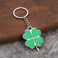 Porte-clés trèfle porte-bonheur, grande feuille verte, cadeau créatif, pendentif, porte-clés de voiture