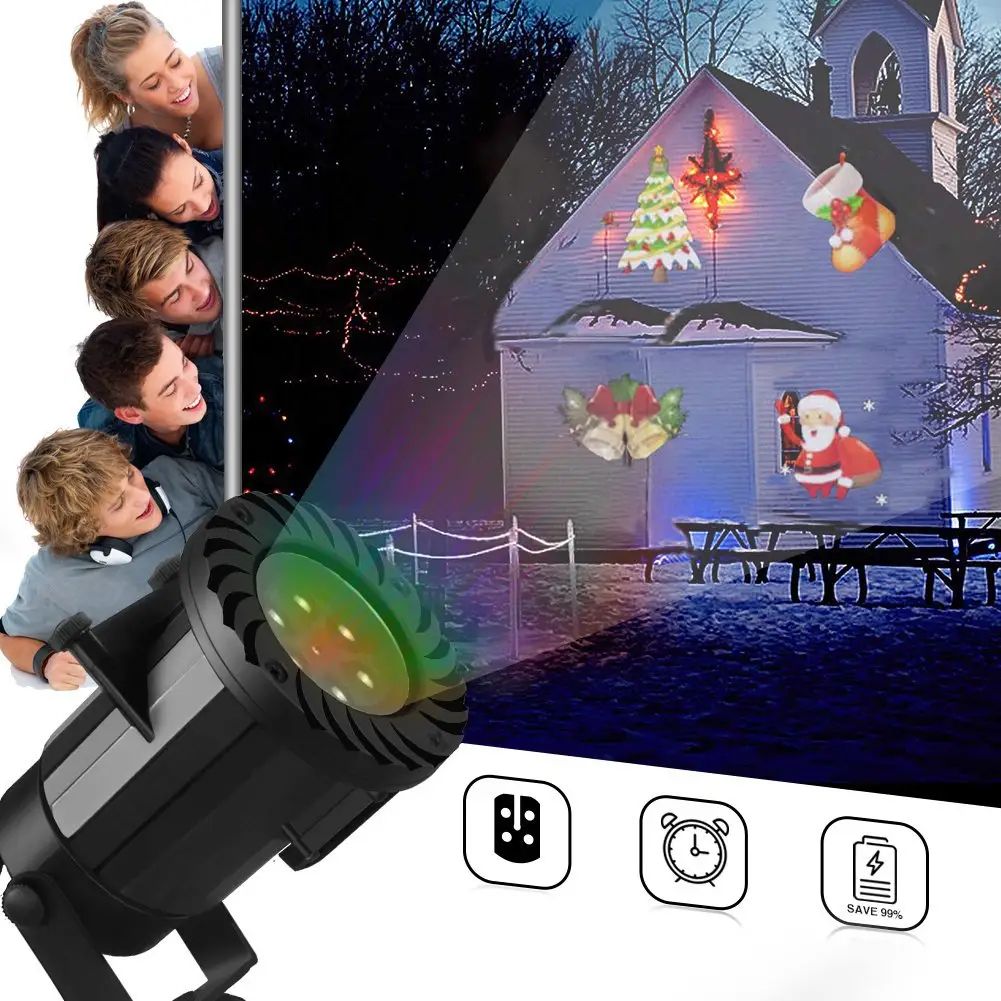 Ống Kính Máy Chiếu Led Mini HD Đèn Laser Cho Đèn Led Giáng Sinh Ngoài Trời