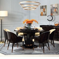 Quanu personnalisé italien moderne rotatif rond 6 places table à manger ensemble table à manger pliante 6 chaises ensemble