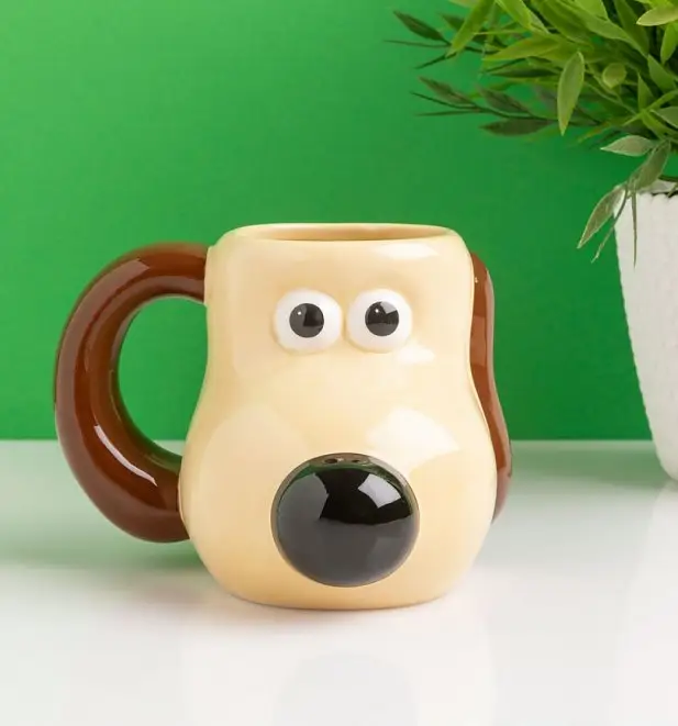 Nieuwe Ontwerp 3d Keramische Grappige Koffie Mokken Moderne Gromit Mok Hond Hoofd Cup Creatieve Gromit Mok Voor Verkoop
