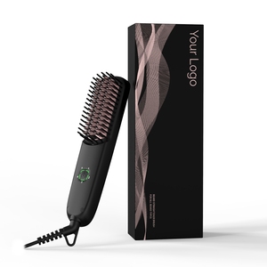 Cepillo Alisador de Barba Eléctrico de Cerámica con Calentamiento Instantáneo, Compacto, Cable Giratorio de 360°, 5 Ajustes de Temperatura, para Hombres y Mujeres - Product Image 1