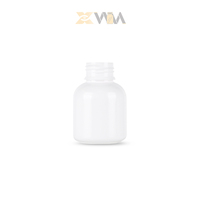 Flacon cylindrique en HDPE blanc de 70 cc pour médicaments, pilules, avec bouchon à vis