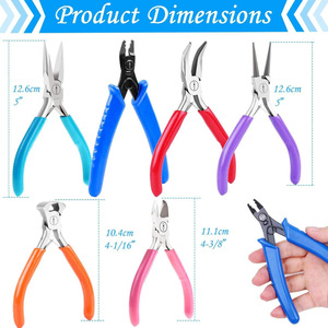 Ensemble de pinces à bijoux LAVIE MOT, 6 pièces, 30 cm, acier à haute teneur en carbone, antidérapant, outils d'artisanat DIY - Product Image 3