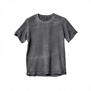 Chemise homme en coton 100% teint en pièce, coupe classique, col rond, style streetwear délavé à l'acide - Product Image 5