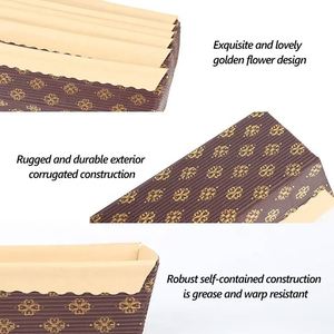 Moldes de Papel Kraft Corrugado Rectangulares Reciclables para Pan, Moldes Desechables para Pasteles, Moldes para Hornear al por Mayor Personalizados - Product Image 2