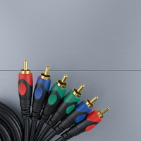 Cable de Audio y Video RCA de 1.5M, 3 RCA Macho a Macho, Cable Compuesto AV, Cobre Libre de Oxígeno para DVD, TV, Decodificador, Cine en Casa