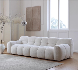 Butters cotch & Snowflake Velvet Light Französische Retro Zuckerwatte Stoff Sofa Set Luxus Ins für Mall Hotel Hall oder Apartment - Product Image 1