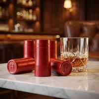 Capsules de vin rouge mat premium à texture nid d'abeille, logo personnalisé, fermeture thermorétractable pour bouteilles de whisky et de vodka, modèle en étain d'usine