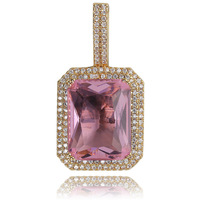 Collier unisexe Hip-hop YYN avec pendentif carré en pierre solide, style « Cold Wind », chaîne en cuivre