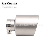 Knalpot belakang baja Titanium, pipa pembuangan asap permukaan baja Titanium Universal 2.5 "Inlet 4.5" Outlet 8.07 "panjang ujung knalpot