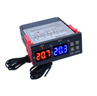 Thermostat de chauffage avec sonde 12V 24V 220V pour réfrigérateur domestique, double régulateur de température numérique à STC-3008 sortie à deux relais