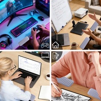 Tapis de jeu de bureau personnalisé avec protection d'angle violette, tapis de souris gaming à nœud avec coussin en mousse à mémoire de forme pour le bureau