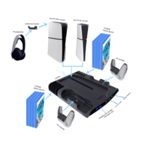 Station de charge rapide multifonctionnelle 4-en-1 en gros support de base de ventilateur de refroidissement pour accessoires de console de jeu PS5