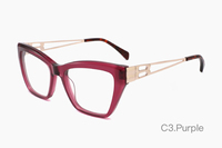 Monturas de Gafas de Acetato y Metal con Diseño Ojo de Gato, al por Mayor, de Primera Calidad