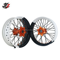 Jeu de roues Supermotard personnalisé de 17 pouces pour KTM EXC 2010-2025, options de couleur acceptées, jantes de moto tout-terrain de remplacement, amélioration