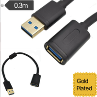 Cable USB 3.0 Chapado en Oro, Tipo A a Tipo A / USB 3.0 A Macho a B Macho / USB 3.0 A Macho a Micro-B / Cable de Extensión USB 3.0 A Macho a A Hembra