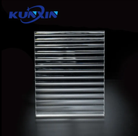 Panneau en plastique à rayures épaisses Concave Clear Fluted Ribbed Acrylic Textured Sheet Interior Decoration Acrylic Sheet