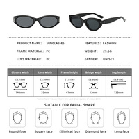 Lunettes de soleil rétro punk noires pour femmes et hommes PC Cat Shades avec larges temples Lunettes à monture Lunettes