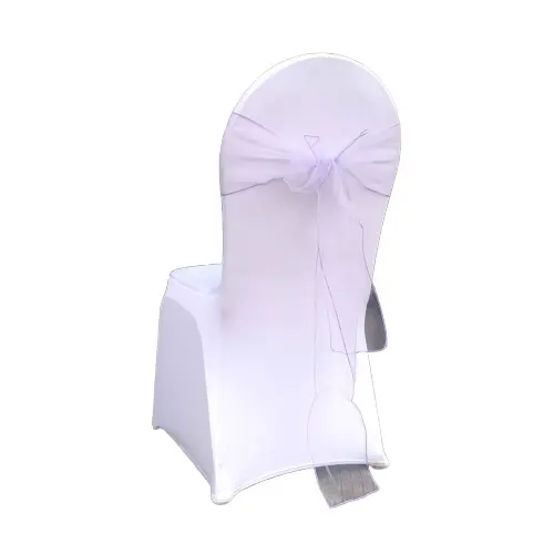 Danming Many colors organza chair sashes crystal bows long ribbons