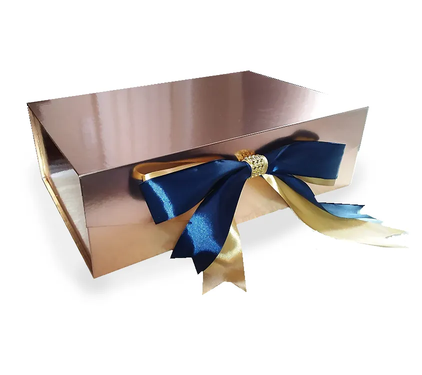 Benutzer definierte Phantasie elegante goldene große Präge band Verschluss Papier box mit Brautjungfer kleidern für Braut dusche Wedding Favor Box