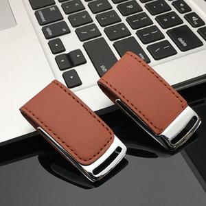 Nuevo regalo de cuero genuino USB 2,0 controlador flash memoria de disco U 8G de cuero de la PU de memoria de 16GB de cuero de la PU de disco u - Product Image 5