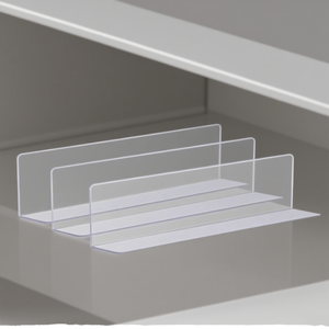 Séparateurs de rayonnages de supermarché magnétiques transparents en PVC, en forme de L, 12 cm de hauteur, double face, écologiques et légers - Product Image 1