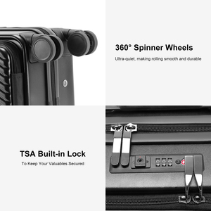 Nhẹ Spinner mang trên cabin xe đẩy vali túi hành lý Trường hợp với ngăn máy tính xách tay và người giữ cốc - Product Image 6