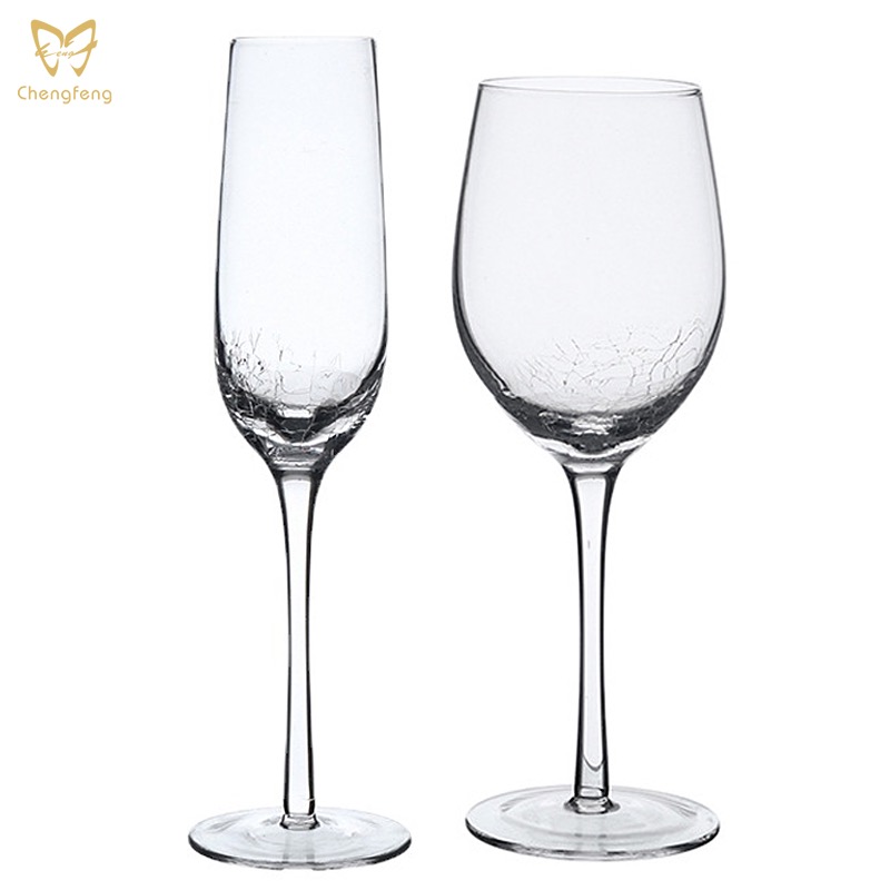 Verre de cristal créatif glace craquelée verres à vin verre gobelet glace craquelée verre à champagne vente en gros