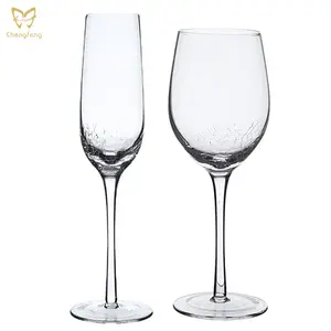 זכוכית קריסטל יצירתית כוסות יין סדוקות קרח גביע זכוכית זכוכית סדוקת קרח זכוכית שמפניה סיטונאי