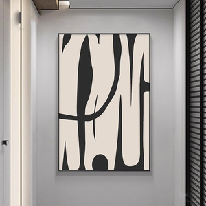 Modern Abstract Decorative Painting Rectangle Black And White Aluminum Alloy <b>Frame</b> For Living Room Sofa <b>Wall</b> Art - Product Image 3