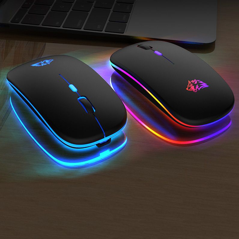 Livre wolf x15 mouse mudo sem fio, acessórios para computador notebook, carregamento luminoso para jogos