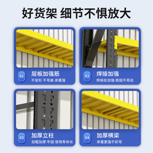 Heavy Duty Garage Storage Rack 4 Tier Industrial Steel Shelving Unit For Warehouse <b>Workshop</b> Storage - Product Image 4