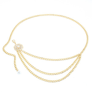 โซ่คล้องตัวแฟชั่นสีทอง หลายชั้น ดีไซน์รูปดอกไม้แบบโปร่ง สำหรับงานปาร์ตี้ - Product Image 5