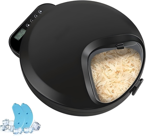 Distributeur automatique de nourriture humide pour chats et chiens avec 2 blocs de glace, en plastique, facile <span class=keywords><strong>à</strong></span> nettoyer, compatible micro-ondes, rechargeable - Product Image 1