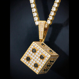 Men's Brass <b>Chain</b> Necklace with Black <b>Compass</b> Pendant Rhodium Plated Hip Hop Party Jewelry - Product Image 3