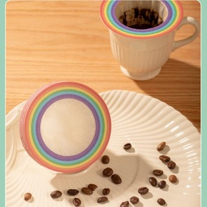 Mới Đến Biểu Tượng Tùy Chỉnh Thân Thiện Với Môi Phẳng Vòng Đĩa UFO Nhỏ Giọt Cà Phê Giấy Lọc 100Pcs Moq Thả Tính Năng - Product Image 2